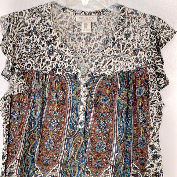 Rachel Zoe Tops - Rachel Zoe multicolored sleeveless Button Front Top, Size L